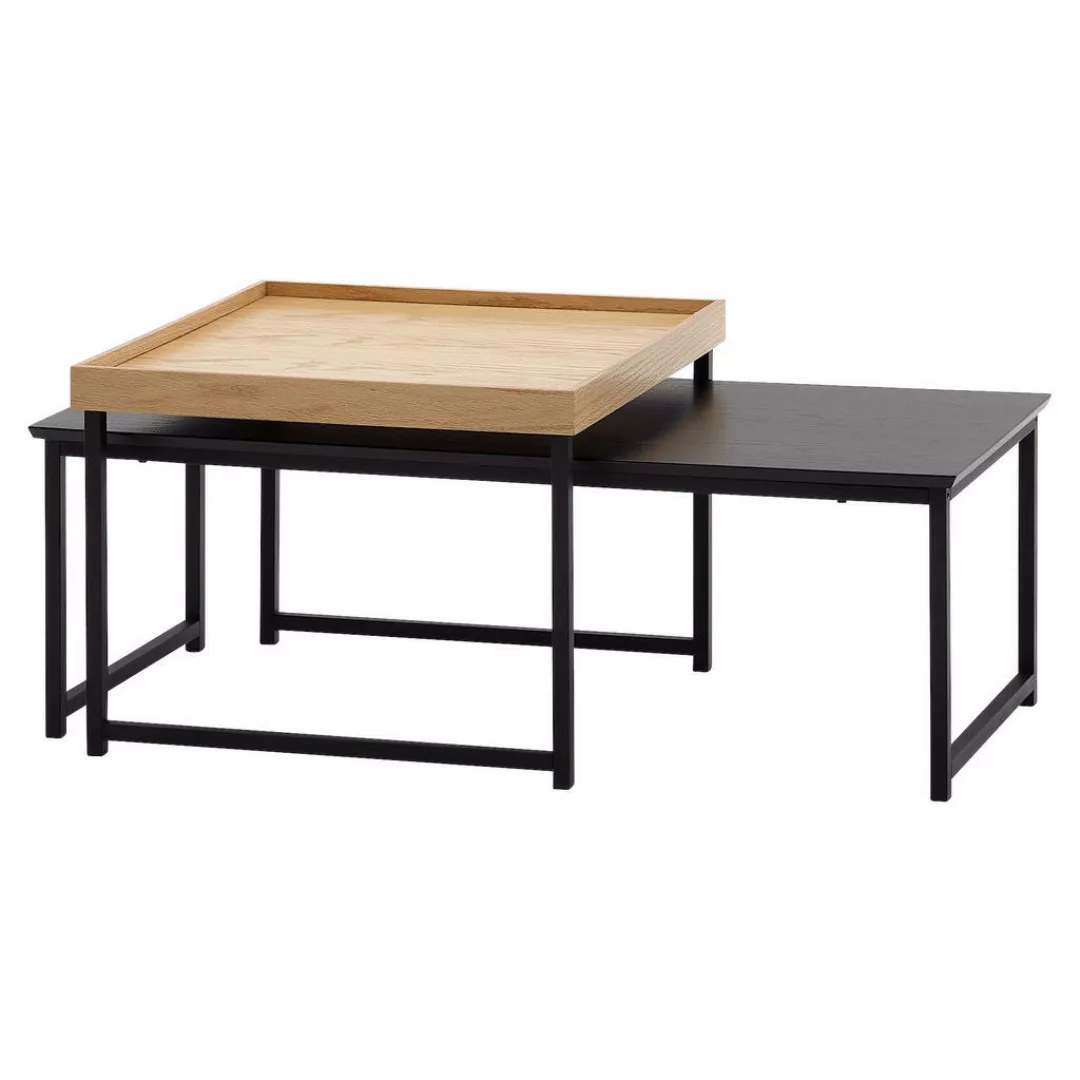 Couchtisch 2er-Set. schwarz B/H/T: ca. 60x45x110 cm günstig online kaufen