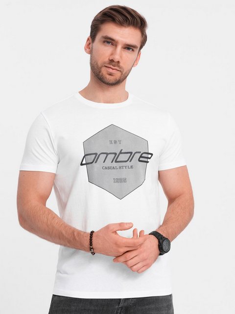OMBRE Print-Shirt Herren-T-Shirt aus Baumwolle mit geometrischem Aufdruck u günstig online kaufen