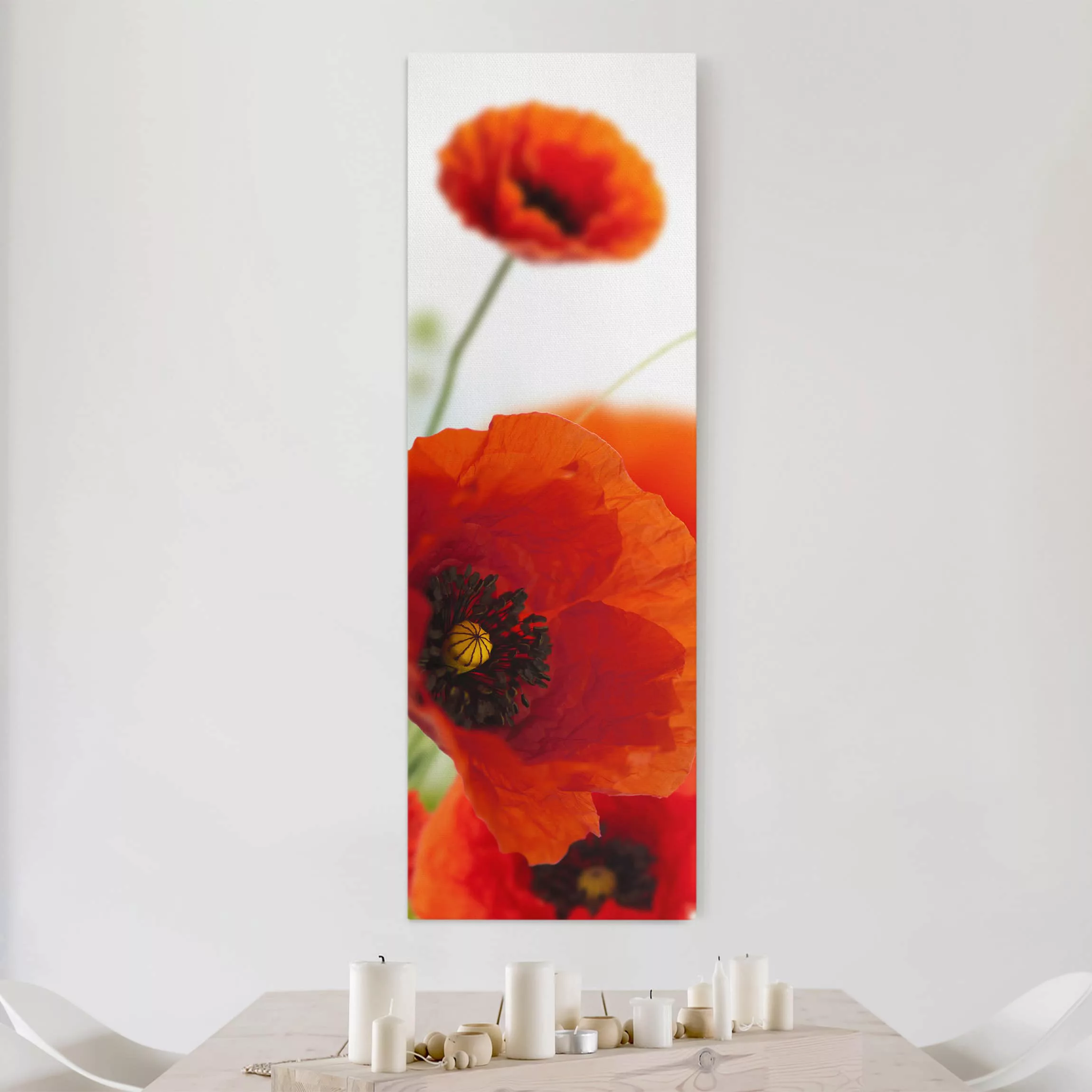 Leinwandbild Blumen - Hochformat Radiant Poppies günstig online kaufen