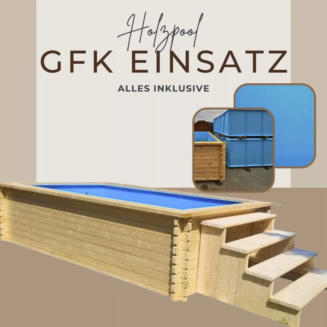 EDEN Holzmanufaktur Rechteckpool "Fix&Fertig Fichtenholz Pool", inkl. blaue günstig online kaufen