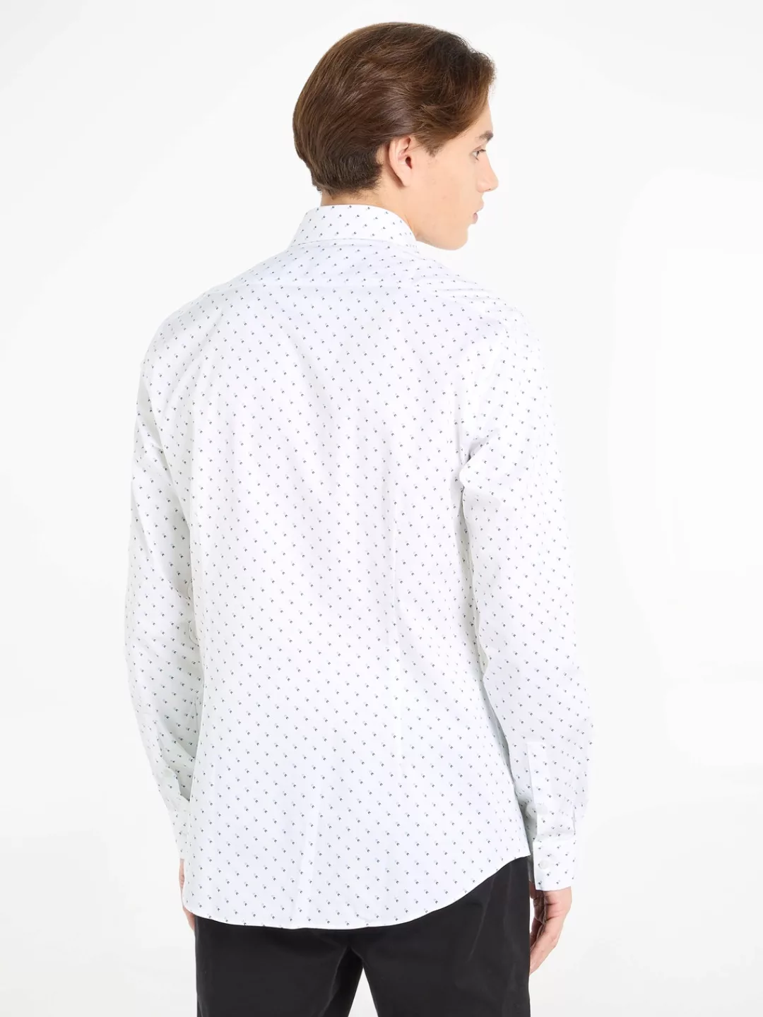 Calvin Klein Langarmhemd STRETCH COLLAR PRINT SLIM SHIRT günstig online kaufen