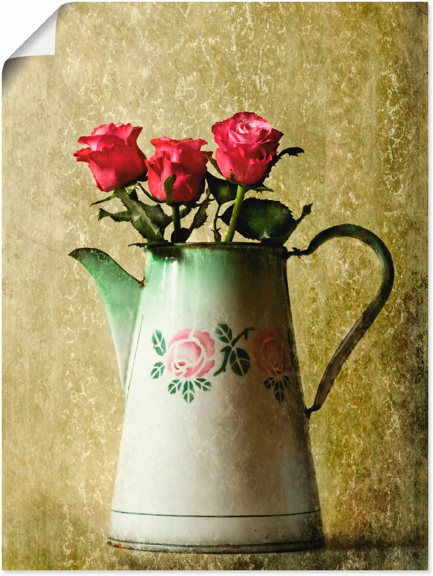 Artland Wandbild "Drei Rosen in einer alten Kanne", Arrangements, (1 St.), günstig online kaufen