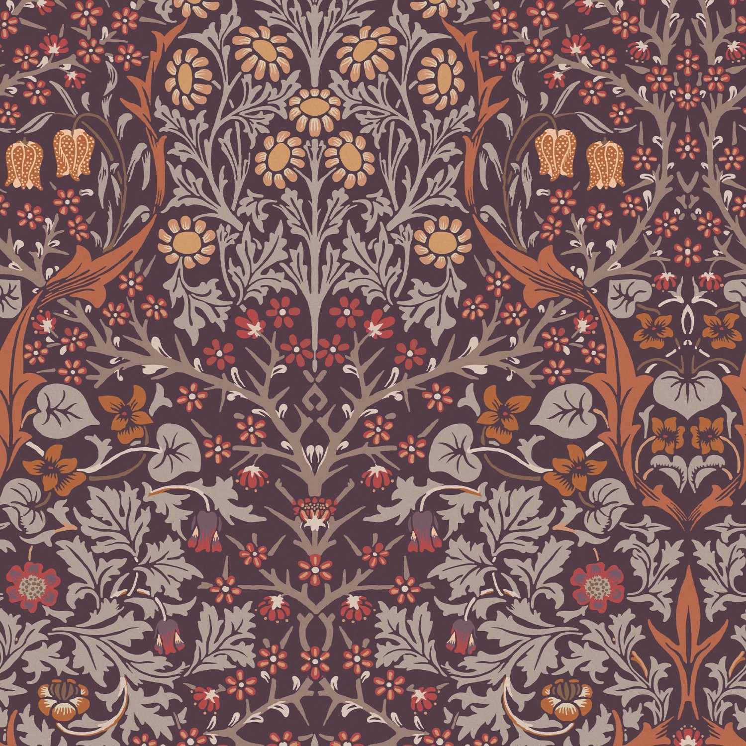 William Morris at Home Vliestapete Blackthorn 10 m x 52 cm Blau FSC® günstig online kaufen