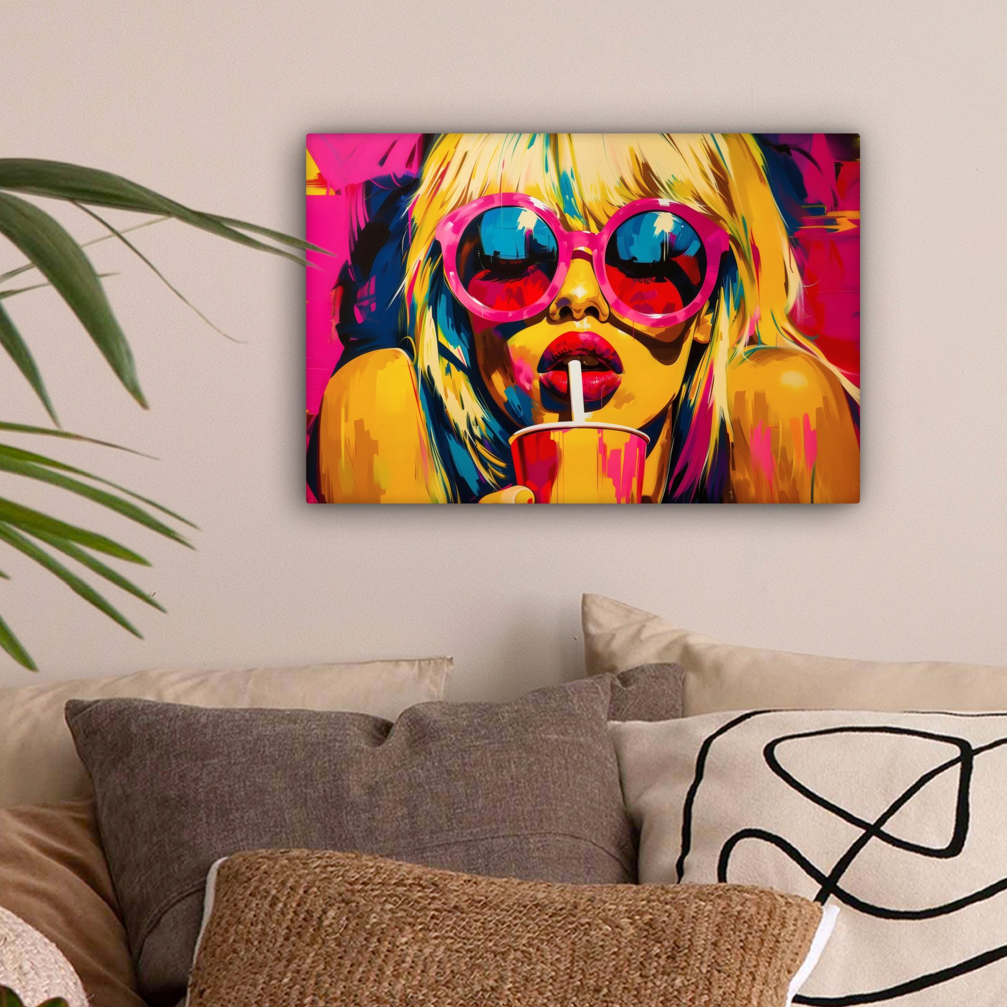 OneMillionCanvasses® Leinwandbild Sonnenbrille - Rosa - günstig online kaufen