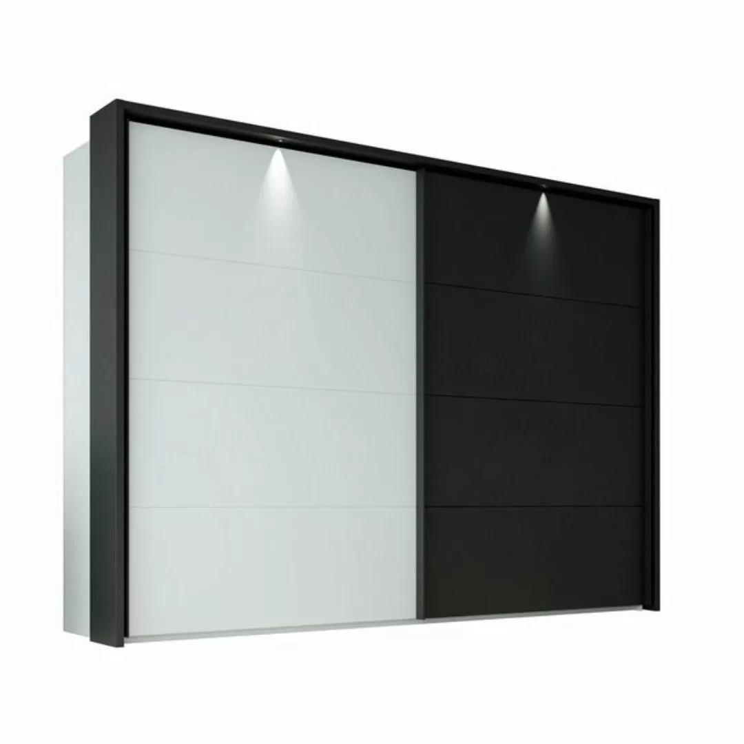 expendio Kleiderschrank Rouven 2-1 Secret Grey / schwarz, 270x210x61 cm günstig online kaufen