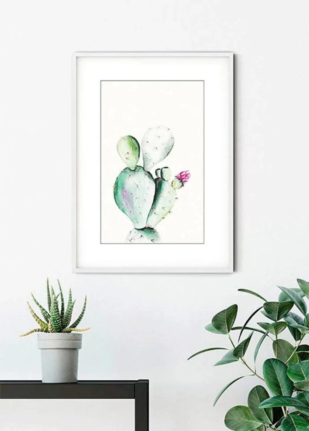 Komar Poster »Prickly Pear Watercolor«, Pflanzen-Blätter, (1 St.) günstig online kaufen