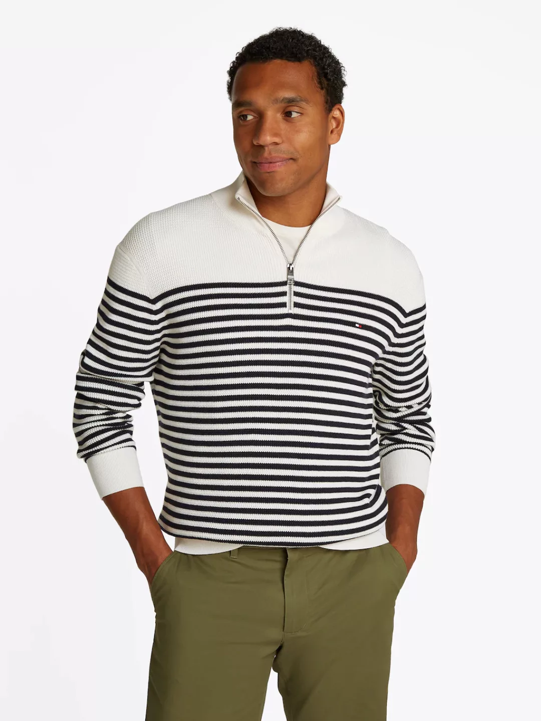 Tommy Hilfiger Troyer RACKING STRUCTURE ZIP MOCK günstig online kaufen