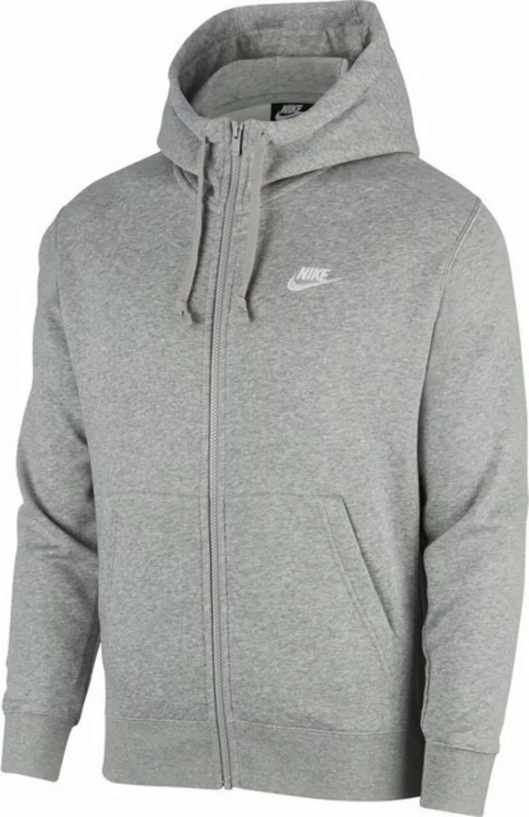 Nike Langarmshirt M NSW CLUB HOODIE FZ BB DK GREY HEATHER/MATTE SILVER/W günstig online kaufen