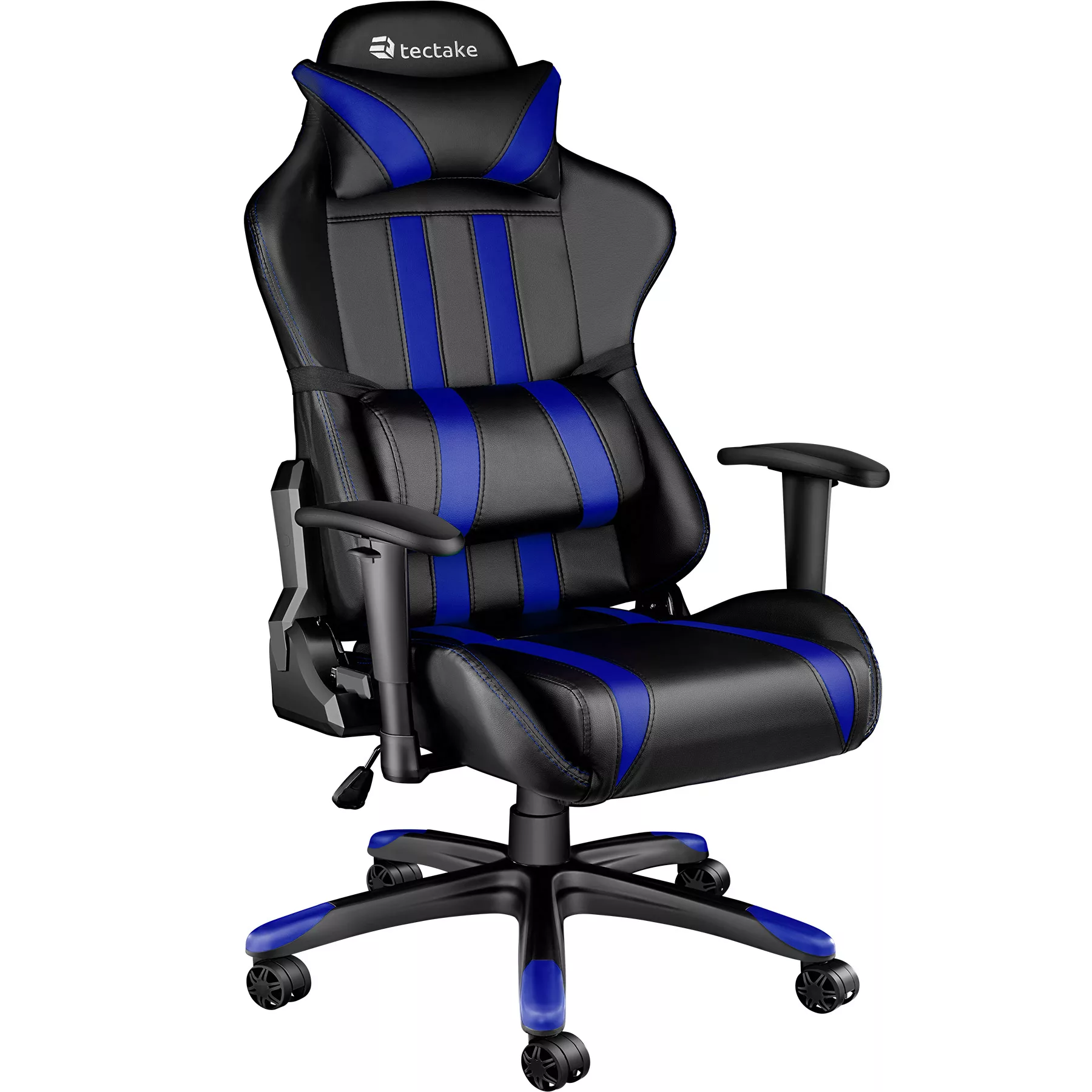 Premium Racing Bürostuhl mit Streifen - schwarz/blau günstig online kaufen