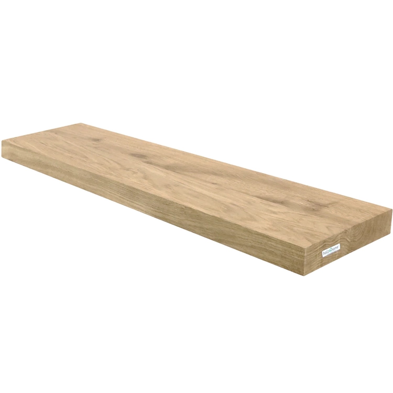 holz4home Schwebendes Wandregal aus Eiche 80cm Ohne Baumkante Hellgrau günstig online kaufen