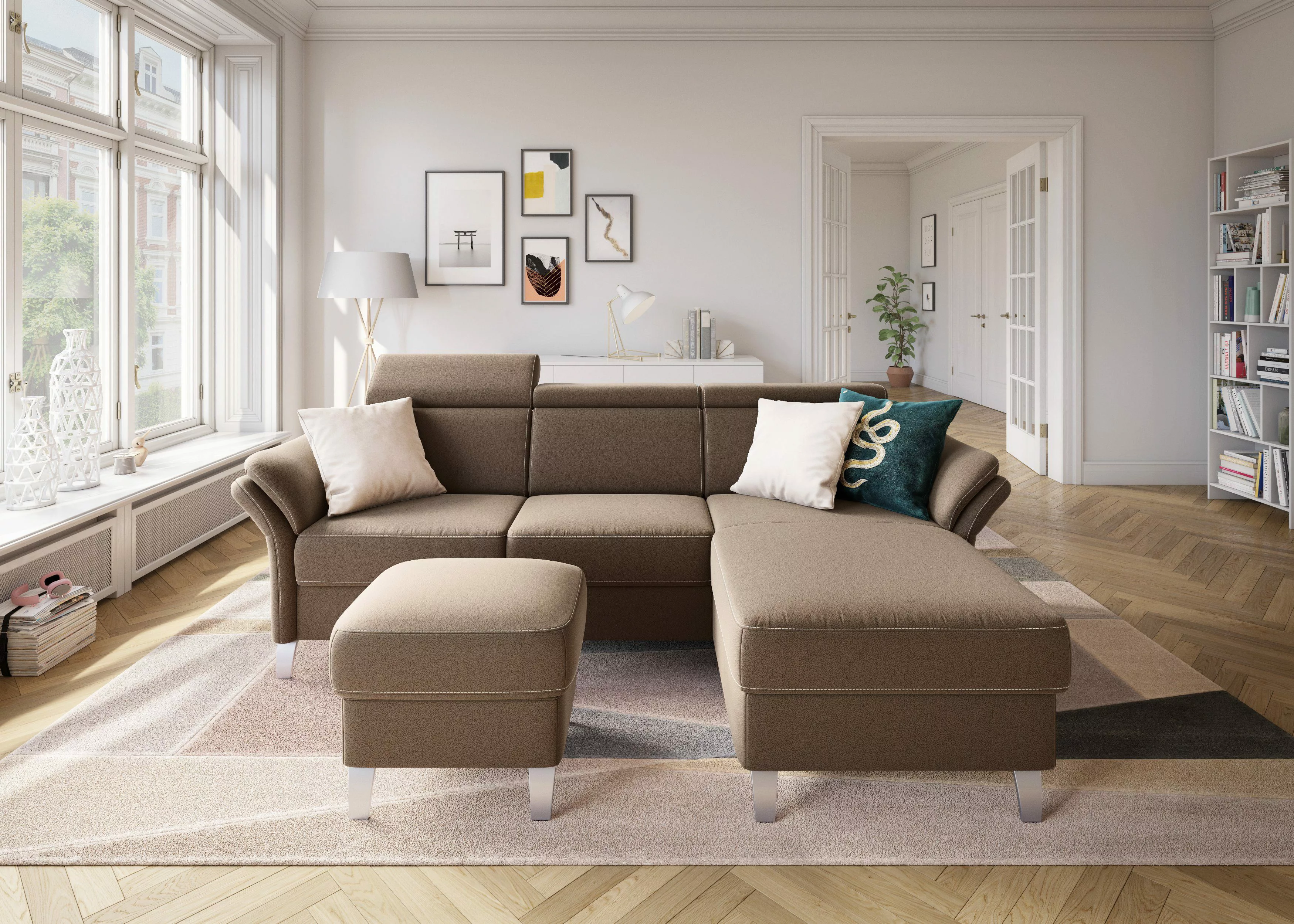 sit&more Ecksofa "Vincenzo L-Form", inklusive Kopfteilverstellung, wahlweis günstig online kaufen