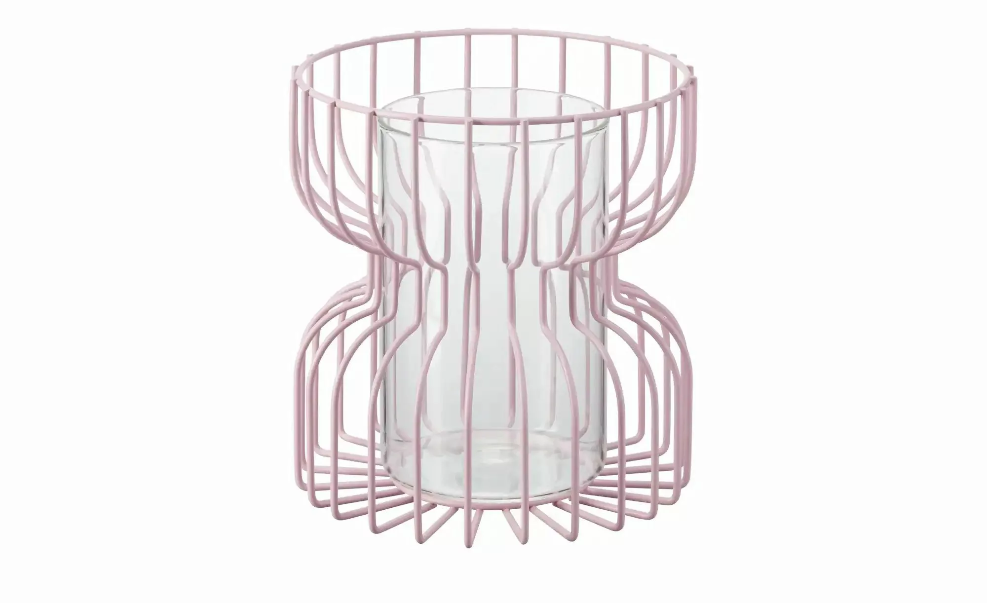 HOME STORY Windlicht   ¦ rosa/pink ¦ Metall,Glas ¦ Maße (cm): H: 22,5  Ø: 2 günstig online kaufen