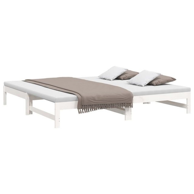 furnicato Bett Tagesbett Ausziehbar Weiß 2x(100x200) cm Massivholz Kiefer ( günstig online kaufen