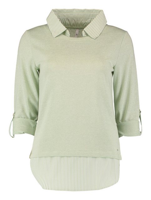 HaILY’S Longpullover Pullover mit Bluseneinsatz Langarm mit Krempelfunktion günstig online kaufen