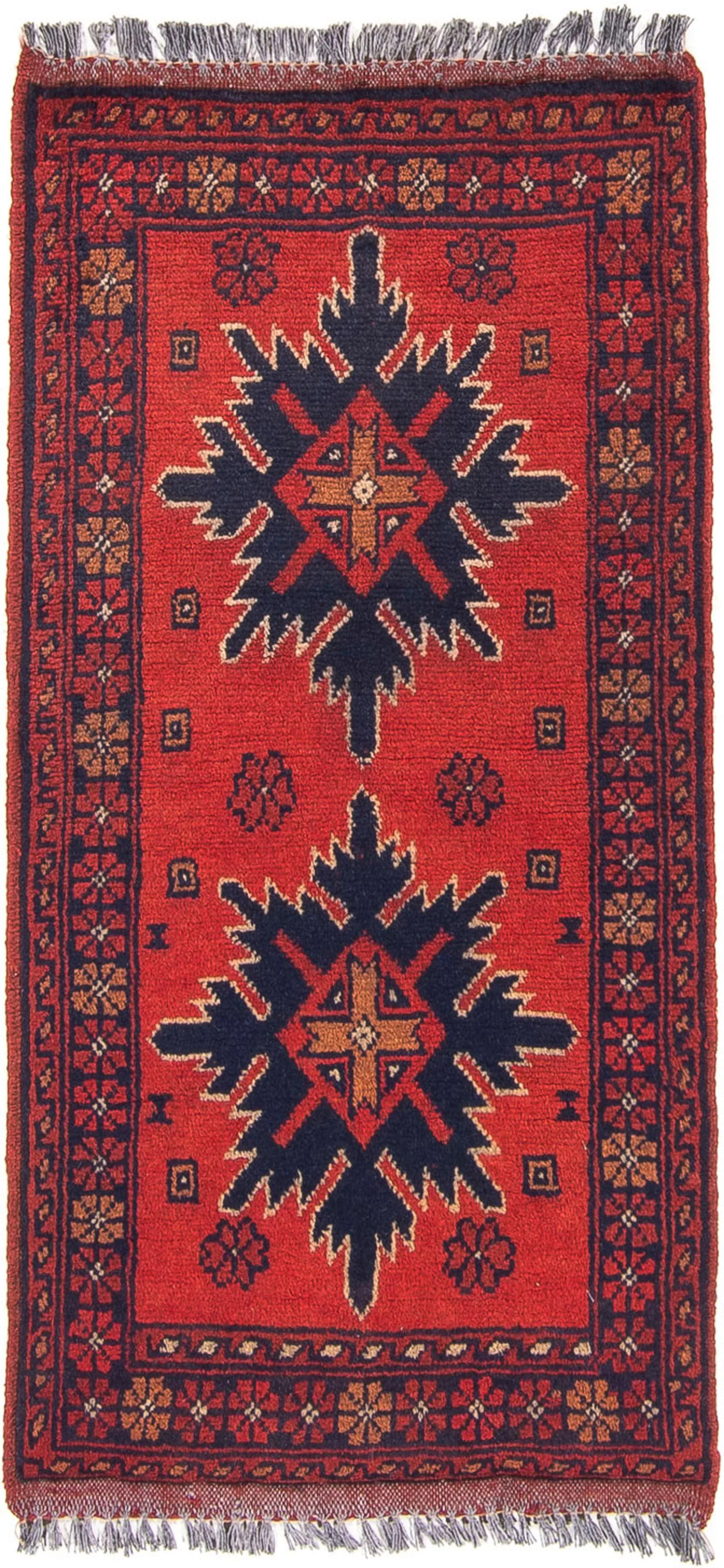 morgenland Orientteppich »Afghan - Kunduz - 98 x 49 cm - dunkelrot«, rechte günstig online kaufen