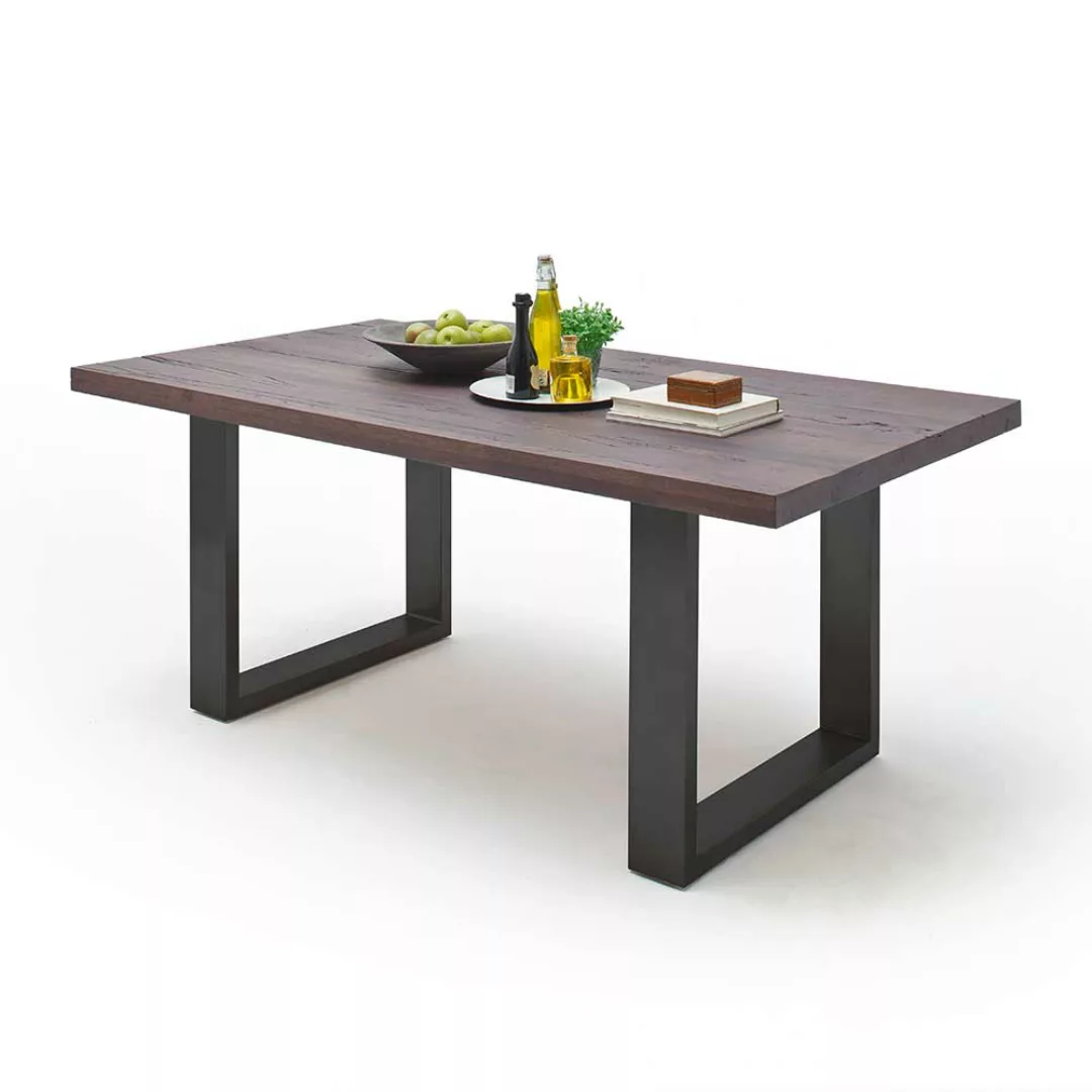 Tisch aus Zerreiche Massivholz und Stahl modern günstig online kaufen