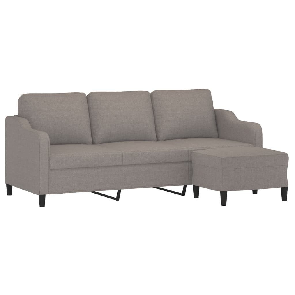 vidaXL Sofa 3-Sitzer-Sofa mit Hocker Taupe günstig online kaufen