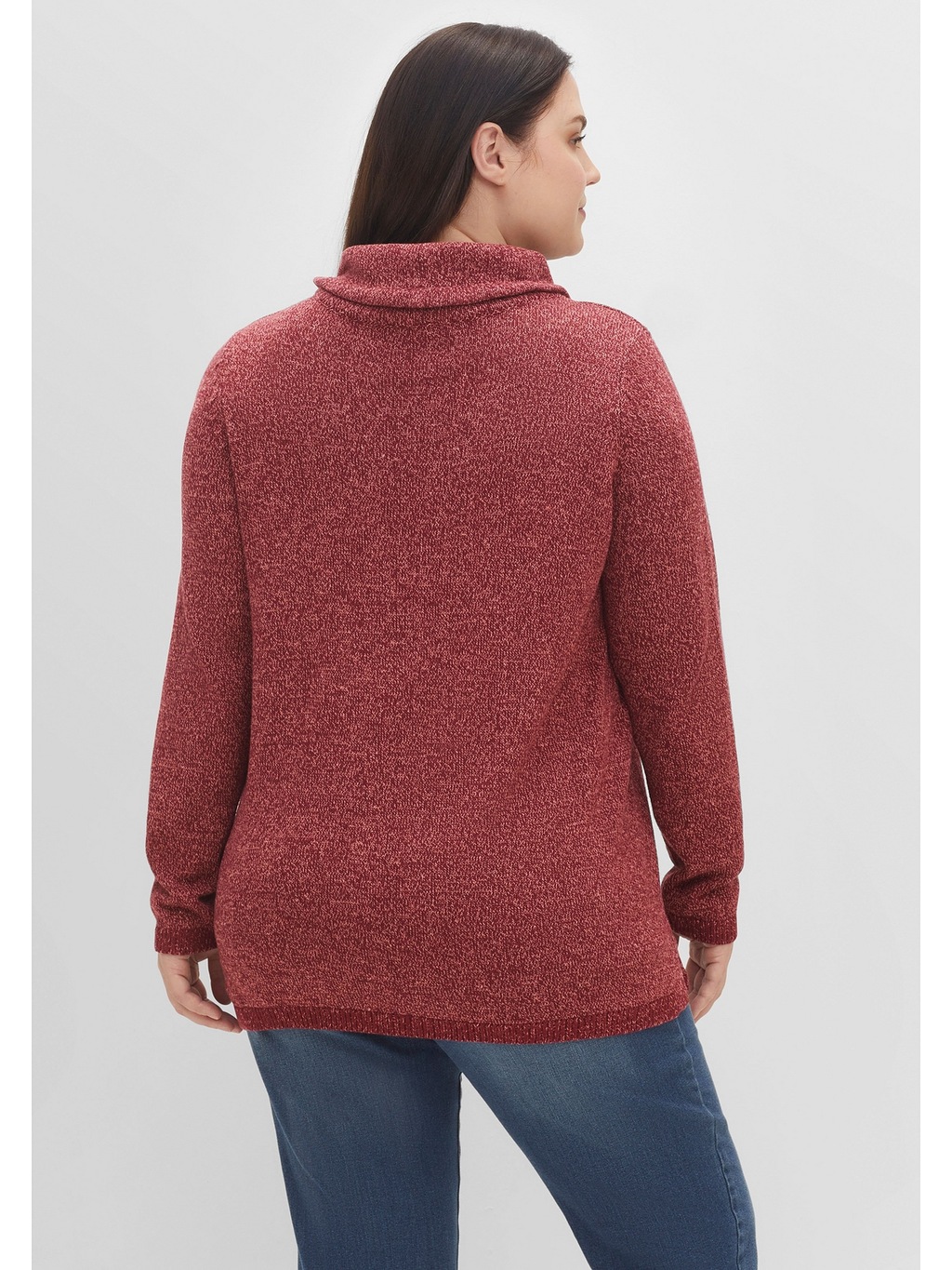 Sheego Rollkragenpullover "Große Größen", mit weitem Kragen, in melierter O günstig online kaufen