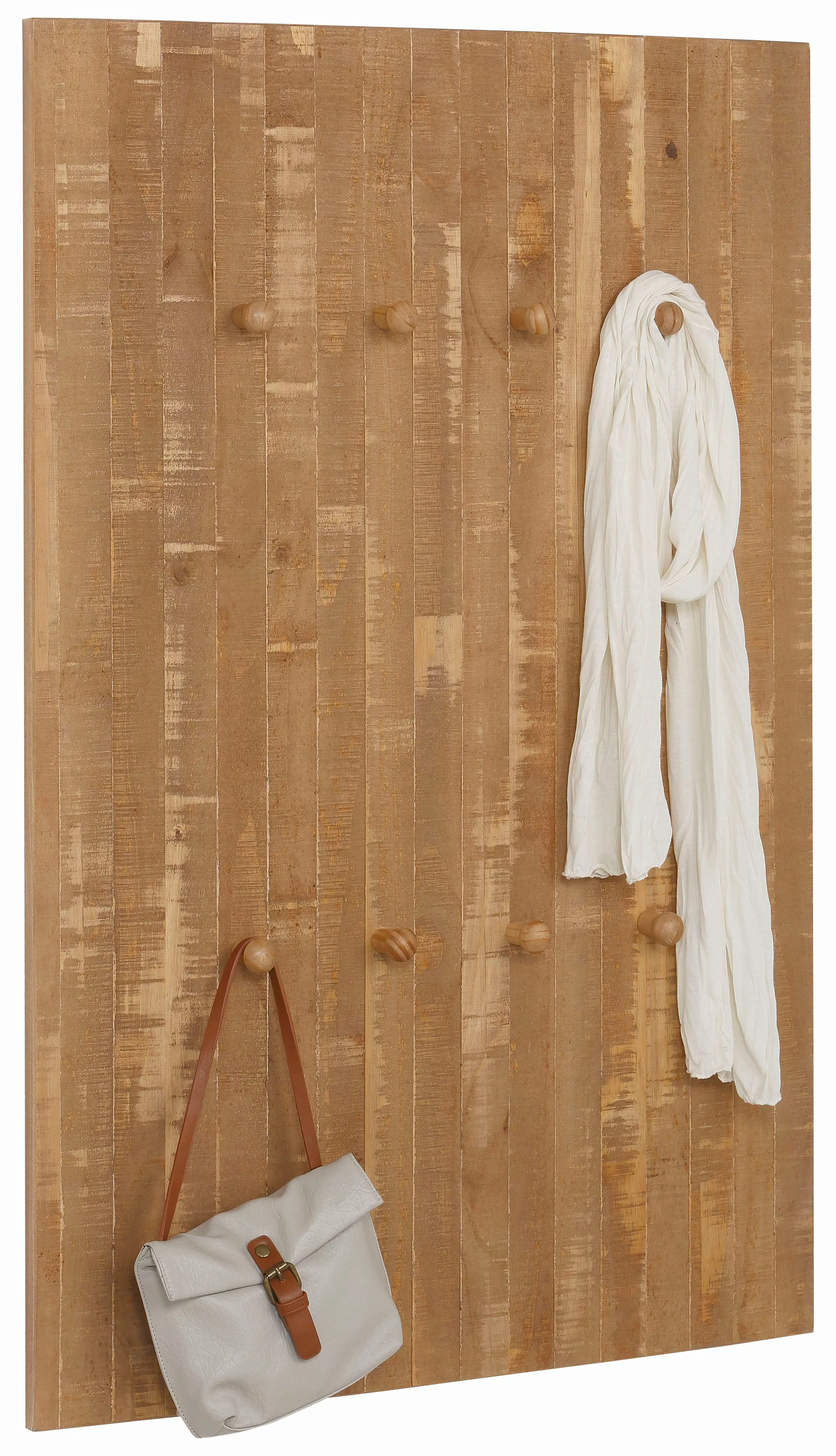 Home affaire Garderobenpaneel "Rondo", mit 8 massivem Holzhaken, im Shabby- günstig online kaufen