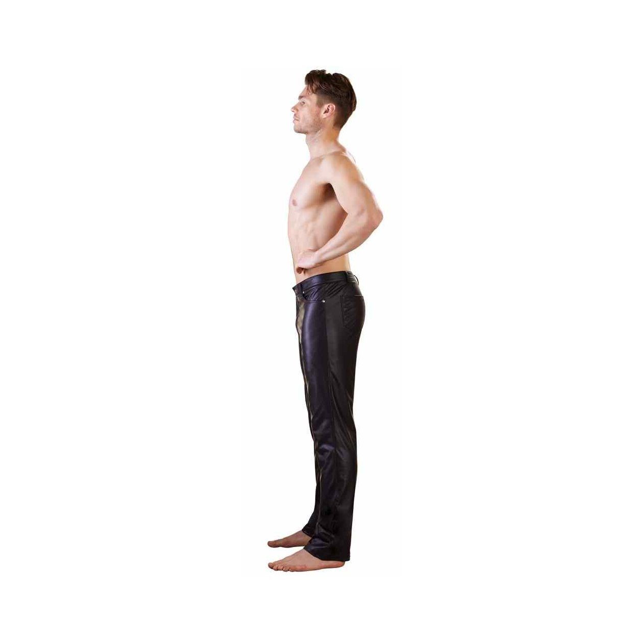 NEK Lederimitathose Gerade geschnittene Herren-Hose im günstig online kaufen