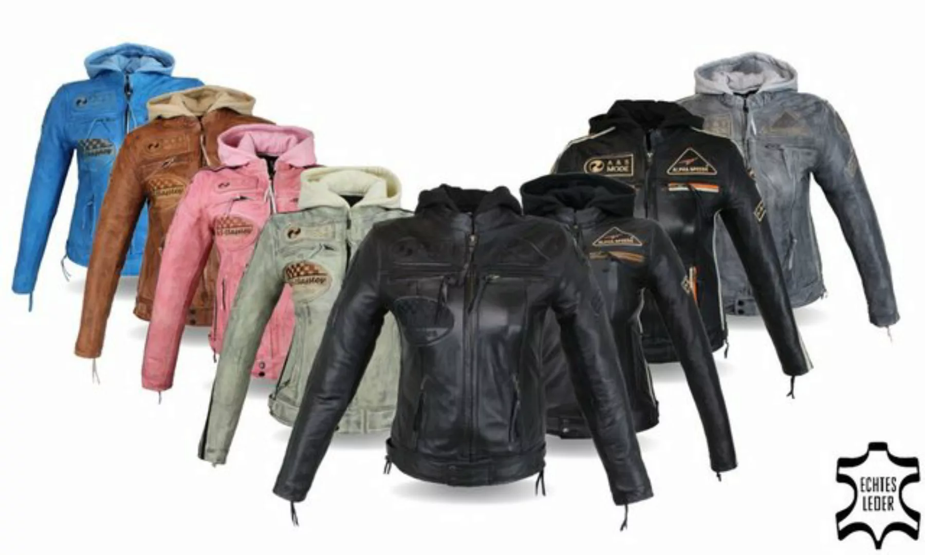 Alpha Speeds Motorradjacke Damen Lederjacke Freizeit Biker Highway Jacke (m günstig online kaufen