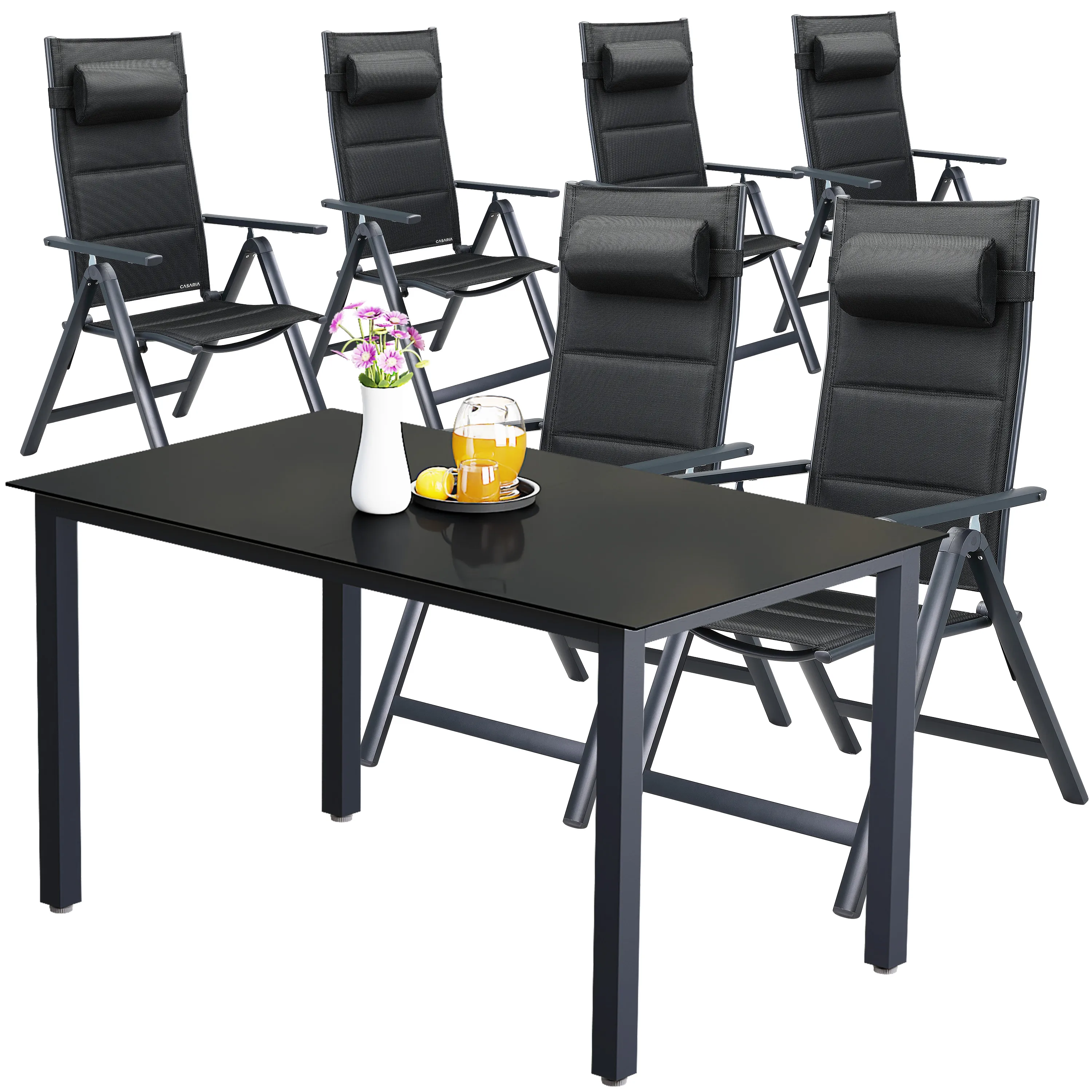 Garten-Sitzgruppe Bern Premium 7-tlg Anthrazit Alu günstig online kaufen