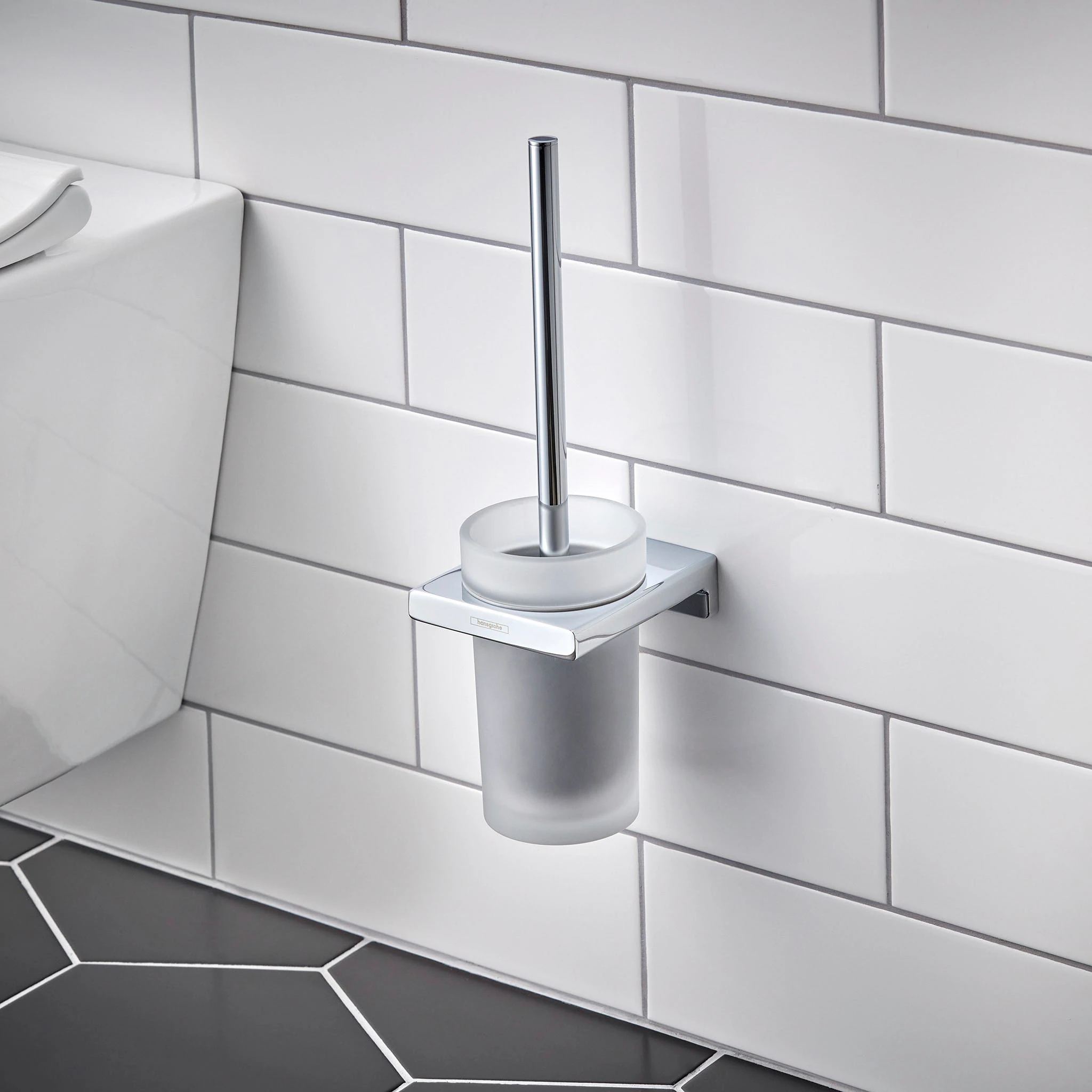 hansgrohe WC-Reinigungsbürste "AddStoris", aus Metall-Glas, Wandmontage günstig online kaufen