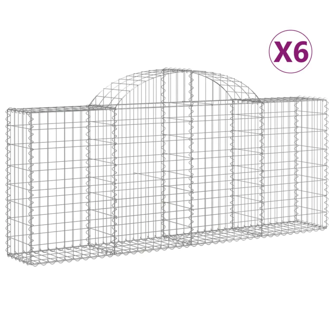 Vidaxl Gabionen Mit Hochbogen 6 Stk. 200x30x80/100 Cm Verzinktes Eisen günstig online kaufen