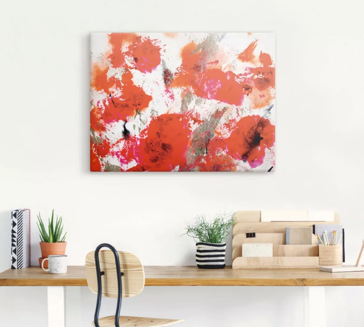 Artland Leinwandbild "Rosengarten abstrakt", Gegenstandslos, (1 St.), auf K günstig online kaufen