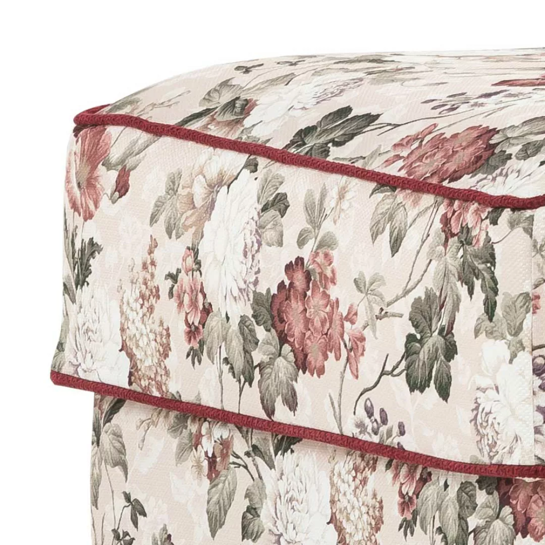 Sitzhocker mit Blumen Muster im Vintage Look 65 cm breit günstig online kaufen