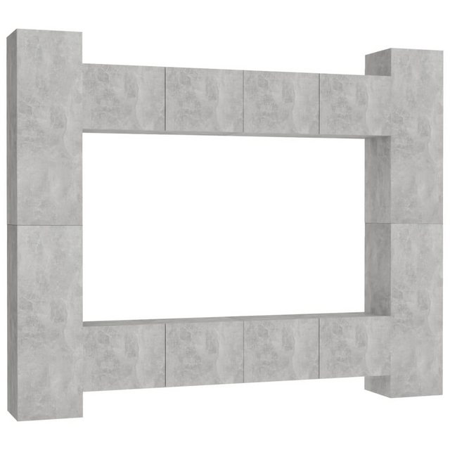 furnicato TV-Schrank 8-tlg. TV-Schrank-Set Betongrau Holzwerkstoff (1-St) günstig online kaufen