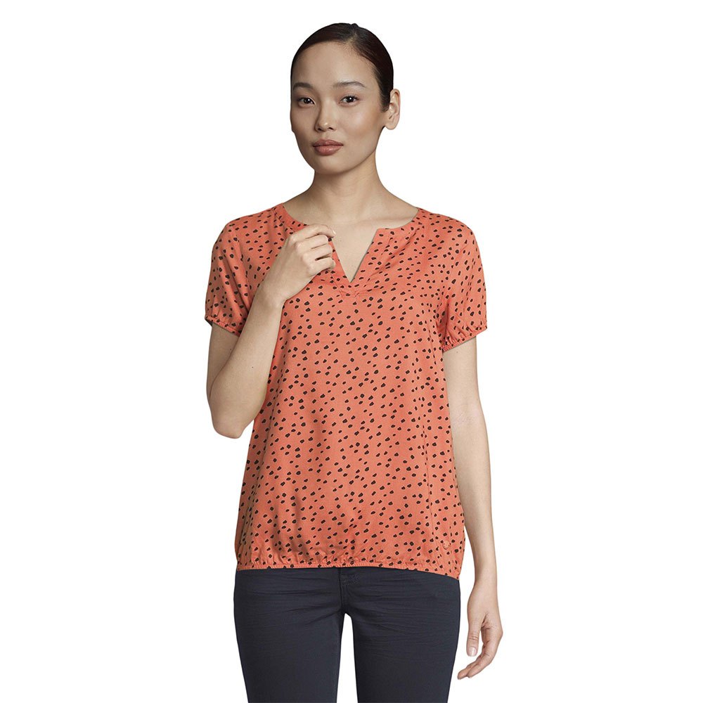 Tom Tailor Kurzarm T-shirt 40 Coral Leo Dot Print günstig online kaufen