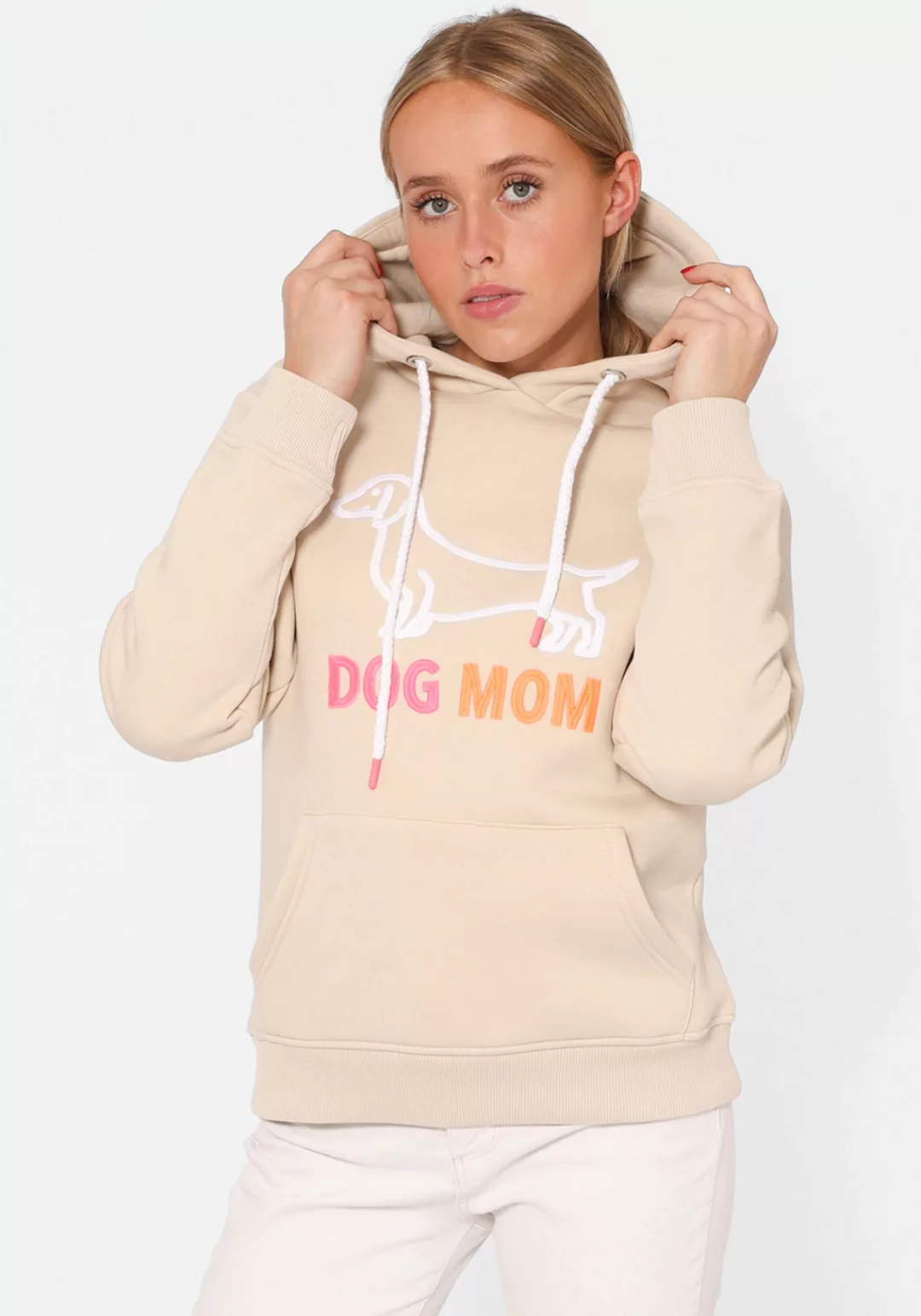 Zwillingsherz Hoodie ""Dog Mom"", mit Kapuze, Hundemotiv und Fronttaschen günstig online kaufen