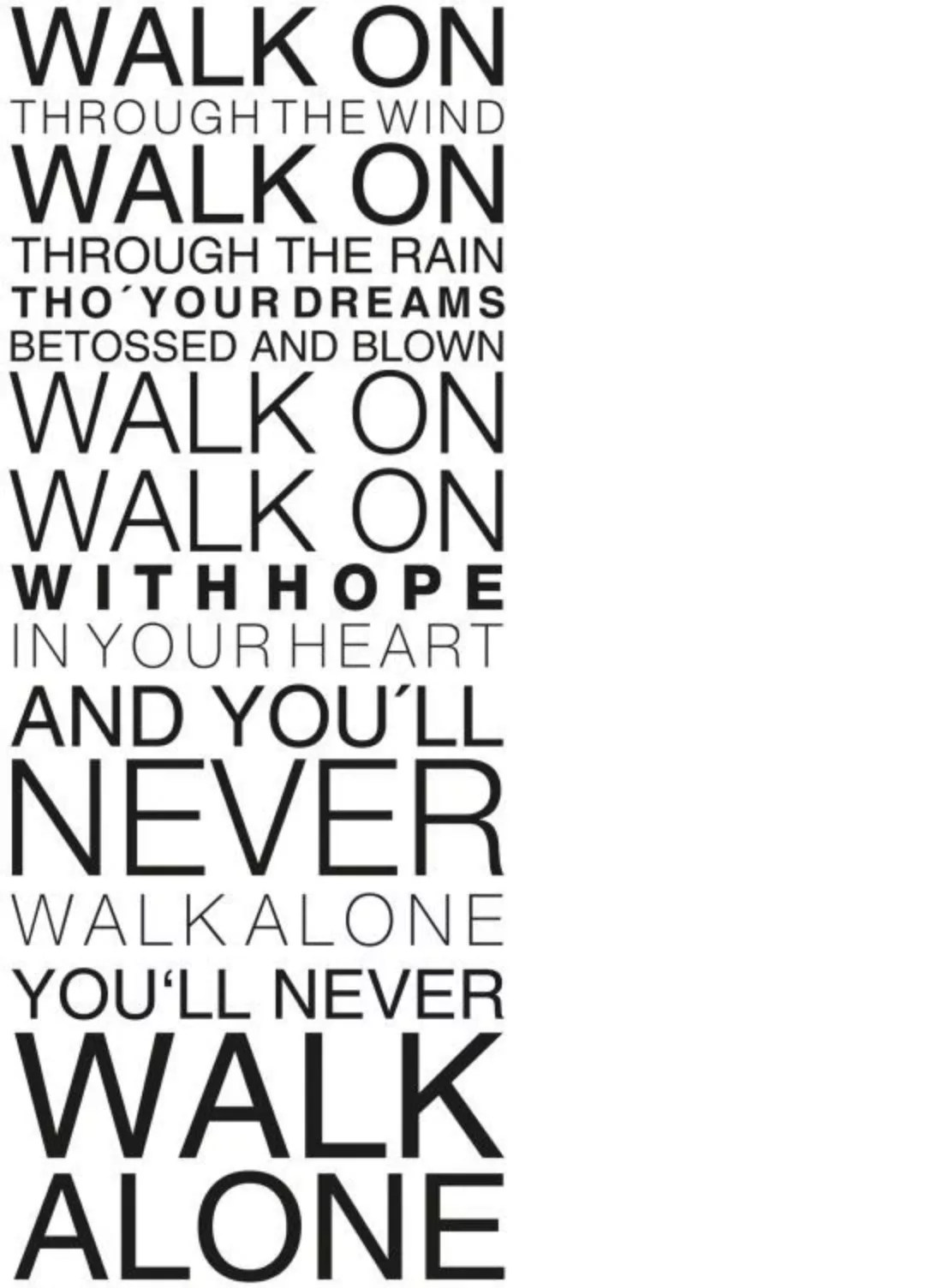 Wall-Art Wandtattoo "You will never walk alone", (Set, 1 St.), selbstkleben günstig online kaufen