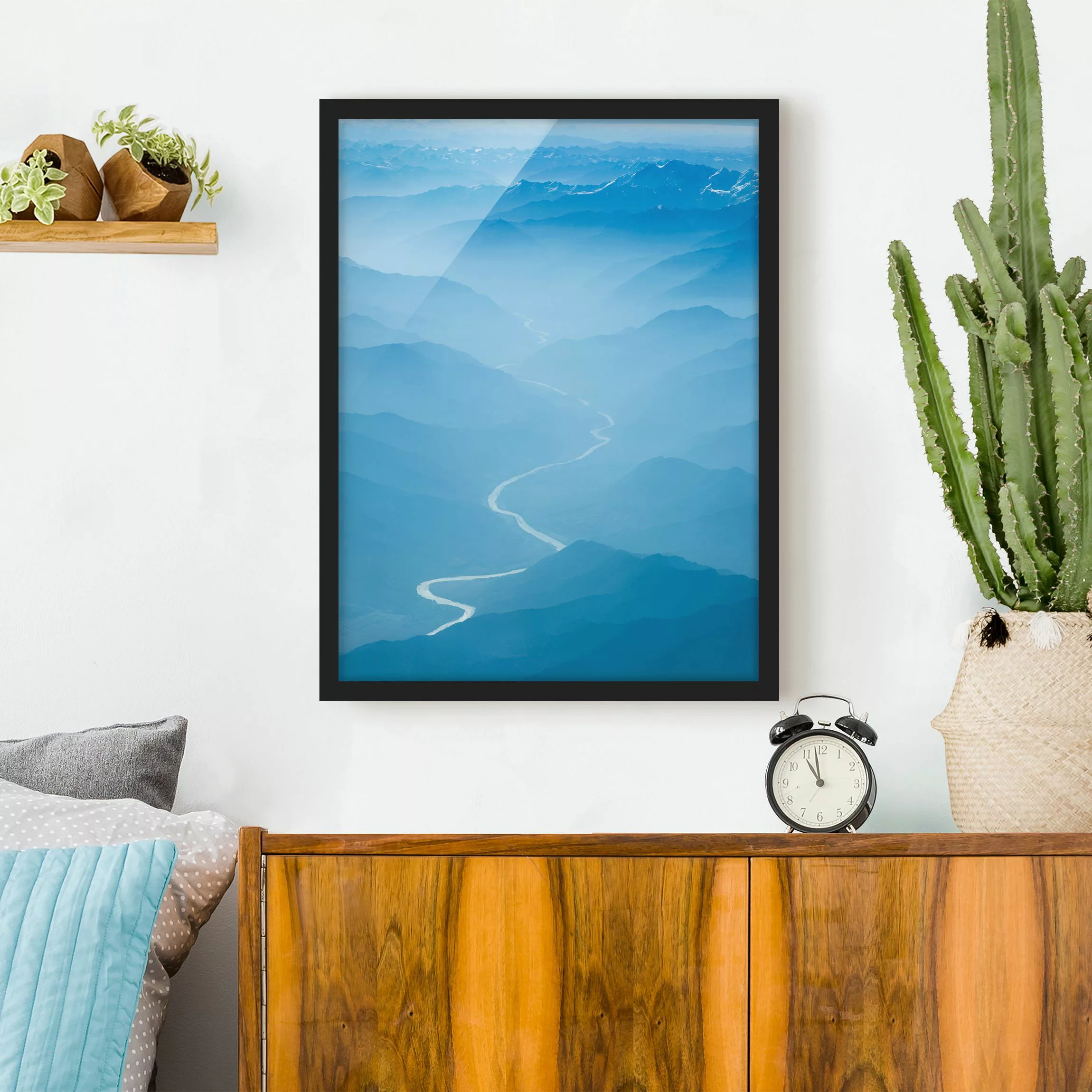 Bild mit Rahmen Natur & Landschaft - Hochformat Blick über den Himalaya günstig online kaufen