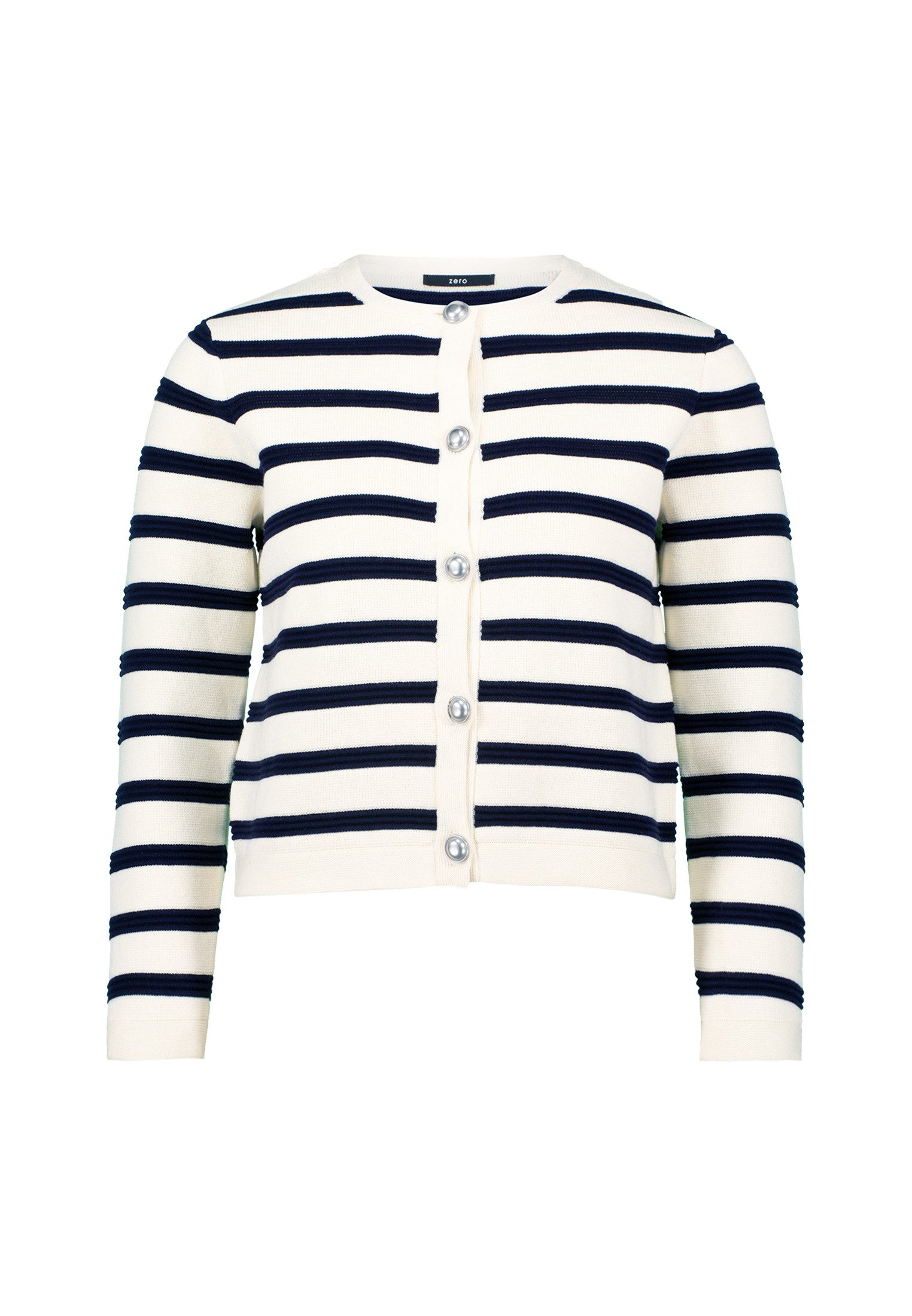 Zero Strickjacke "zero Damen Strickjacke gestreift mit Knopfleiste", Knopfl günstig online kaufen
