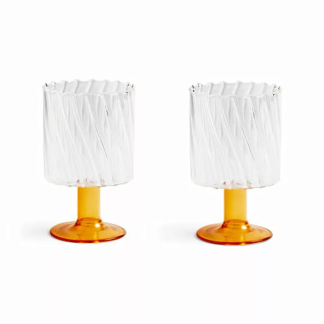 Weinglas Twirl glas orange / 2er-Set - & klevering - Orange günstig online kaufen