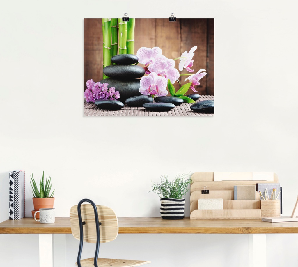 Artland Wandbild "Spa Konzept Zen Steinen Orchideen", Zen, (1 St.), als Lei günstig online kaufen