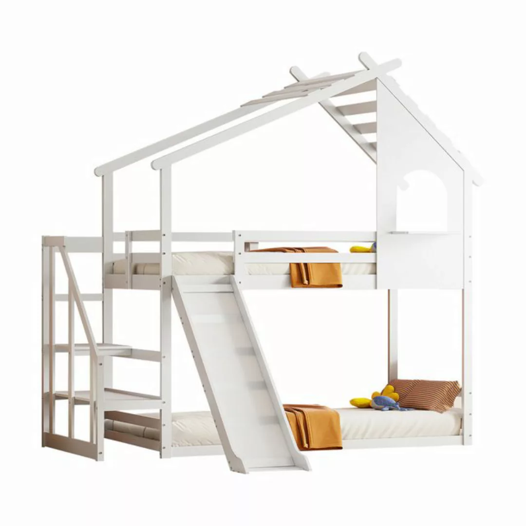 Merax Etagenbett, mit Treppe und Rutsche, Hochbett, Kinderbett 90x200cm Kie günstig online kaufen