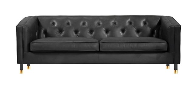 Xlmoebel Sofa Neues modernes Design Ledersofa in Schwarz im Chesterfield-St günstig online kaufen