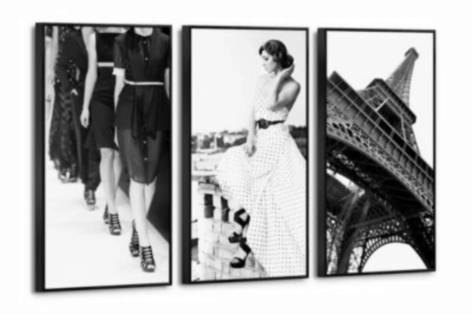 YS-Art™ "Leinwandbild Set ""Ein Tag in Paris""" schwarz Gr. one size günstig online kaufen