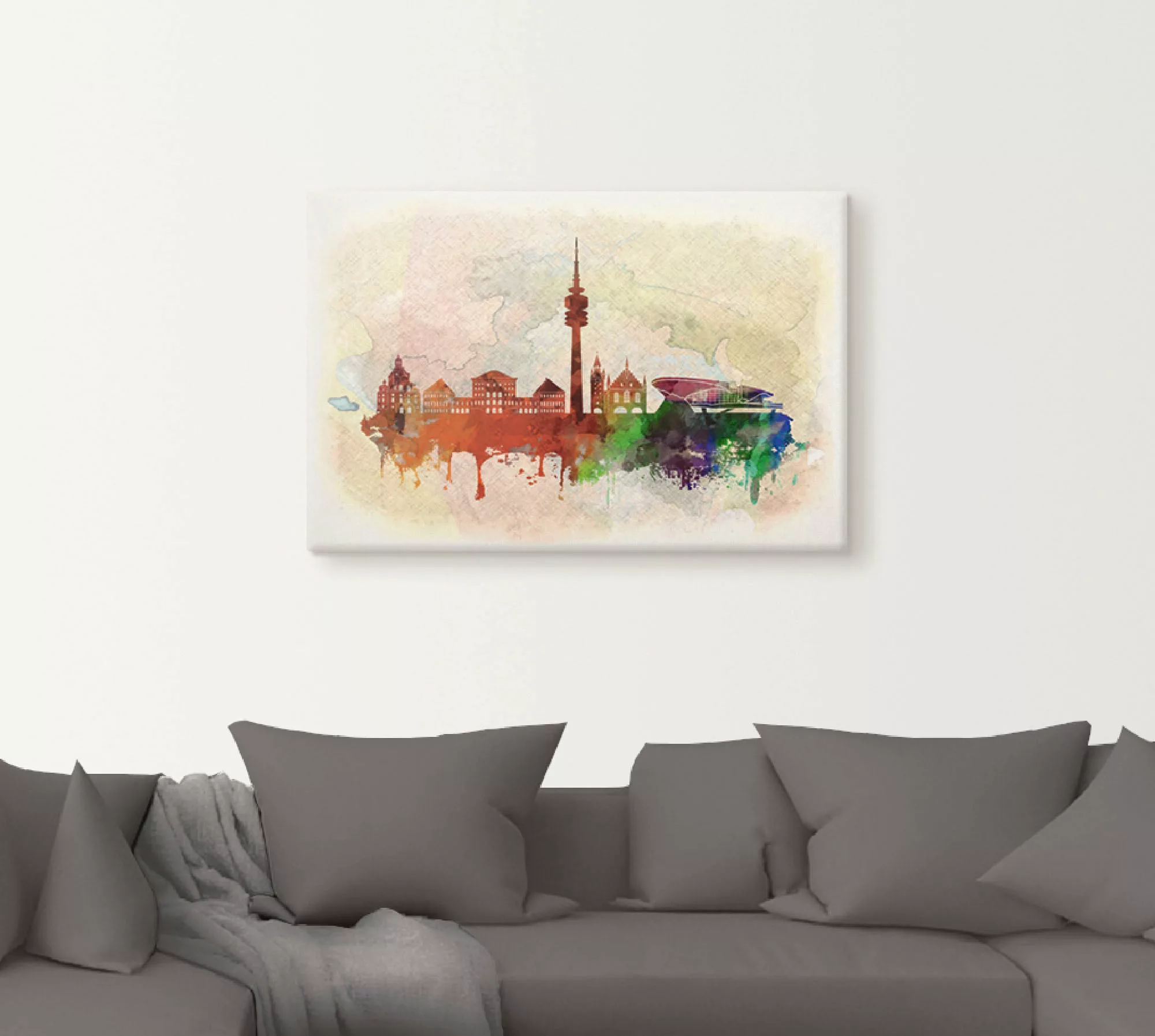 Artland Leinwandbild "München Deutschland Skyline", Deutschland, (1 St.), a günstig online kaufen