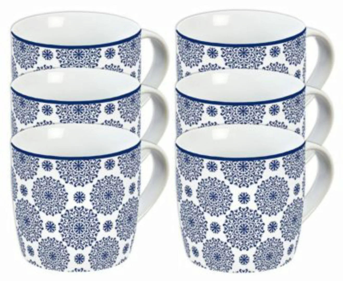 Geda Labels Tasse 6er Set Tasse Classic Blue Pattern 300ml Tassen bunt günstig online kaufen