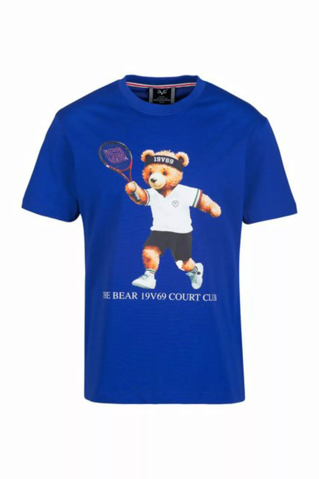 19V69 ITALIA T-Shirt RAFAEL TENNIS TEDDY mit großem Tennis Teddy Druck günstig online kaufen