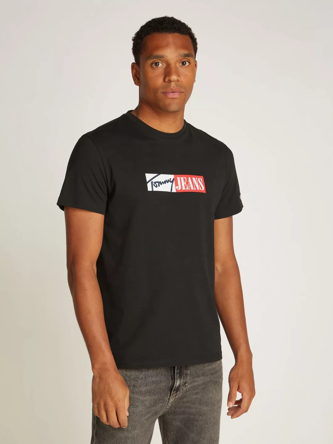 Tommy Jeans Plus Rundhalsshirt "TJM SLIM ENTRY GRAPHIC TEE EXT", in Großen günstig online kaufen