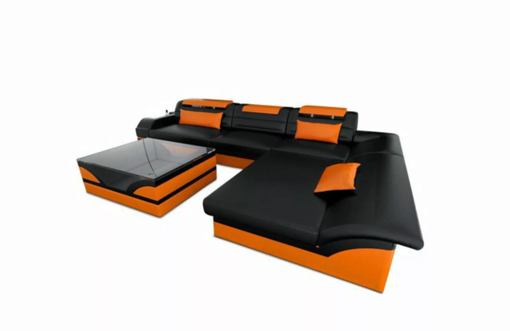 Sofa Dreams Ecksofa Ledersofa Monza Mini L Form, Designersofa, Sofa mit LED günstig online kaufen