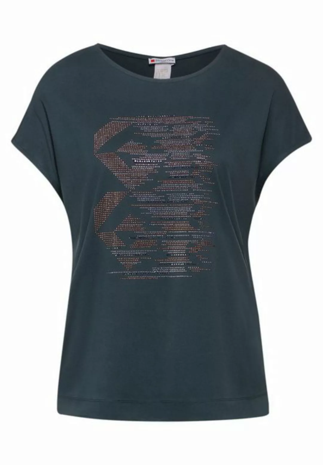 STREET ONE T-Shirt EOS_silk look shirt w.stone ar, cool vintage green günstig online kaufen