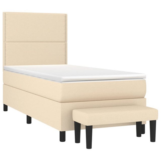 vidaXL Bett Boxspringbett mit Matratze Creme 80x200 cm Stoff günstig online kaufen