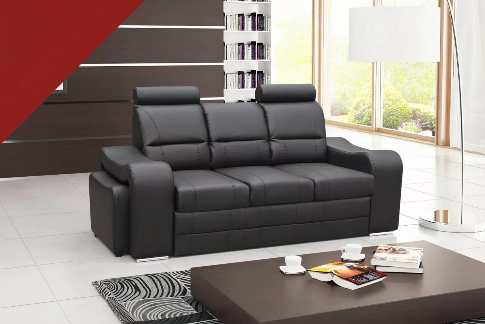 Xlmoebel Ecksofa 3-Sitzer Schlafsofa mit Klappfunktion und Bettkasten, umwa günstig online kaufen