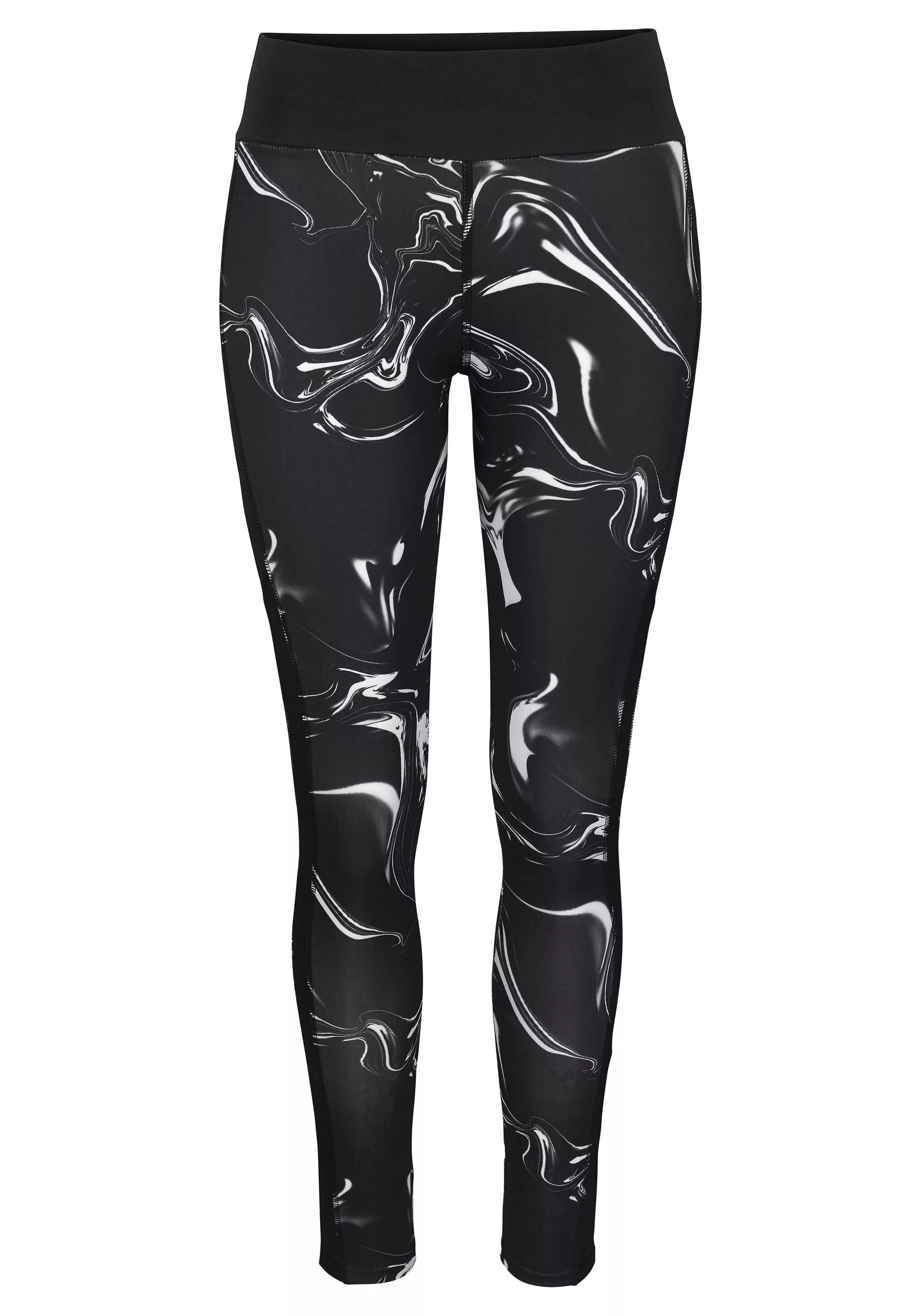 LASCANA ACTIVE Leggings "Black Marble", Sporthose mit Mesh günstig online kaufen